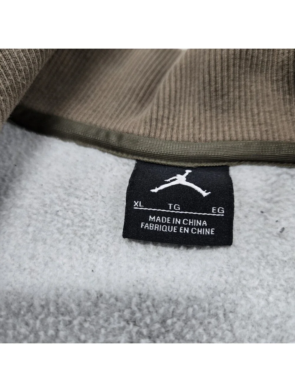 EUC Mens XL Air Jordan Retro 3 Brown Jacket Full-Zip Jumpman Logo Sweater 437345